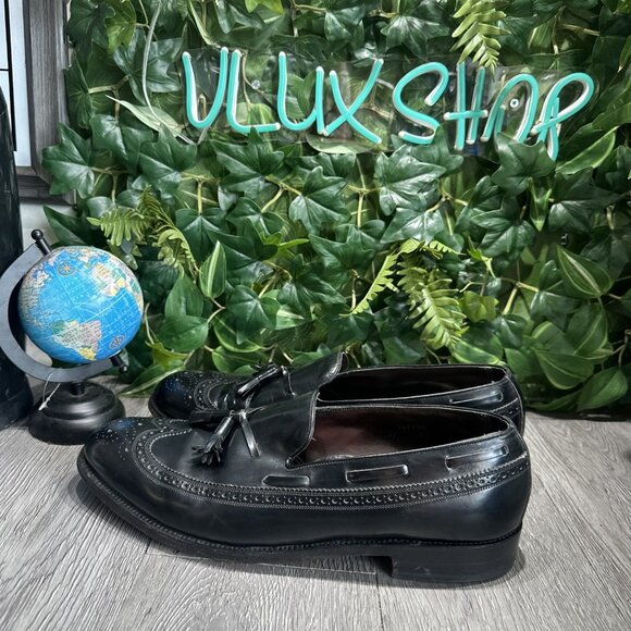 Florsheim Royal Imperial Cordovan Black Leather Tassel Wingtip Loafer 13 D main image 8